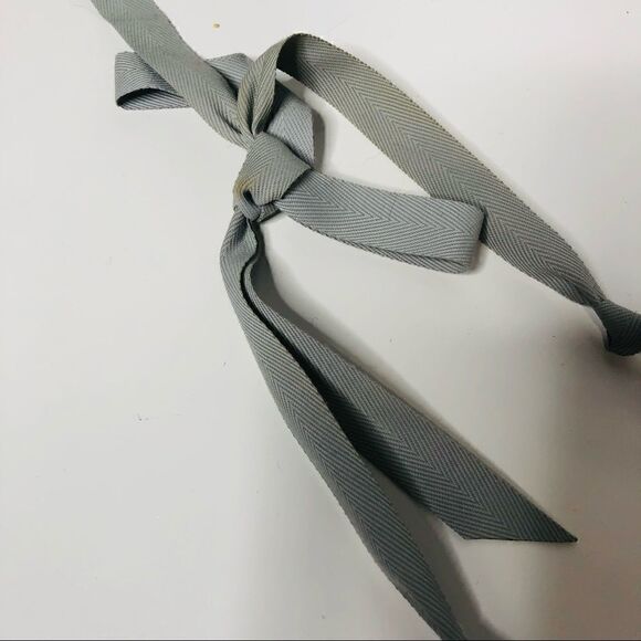 Silver Hammered Disc Beaded Double Layer Necklace Ribbon Tie - Picture 6 of 6